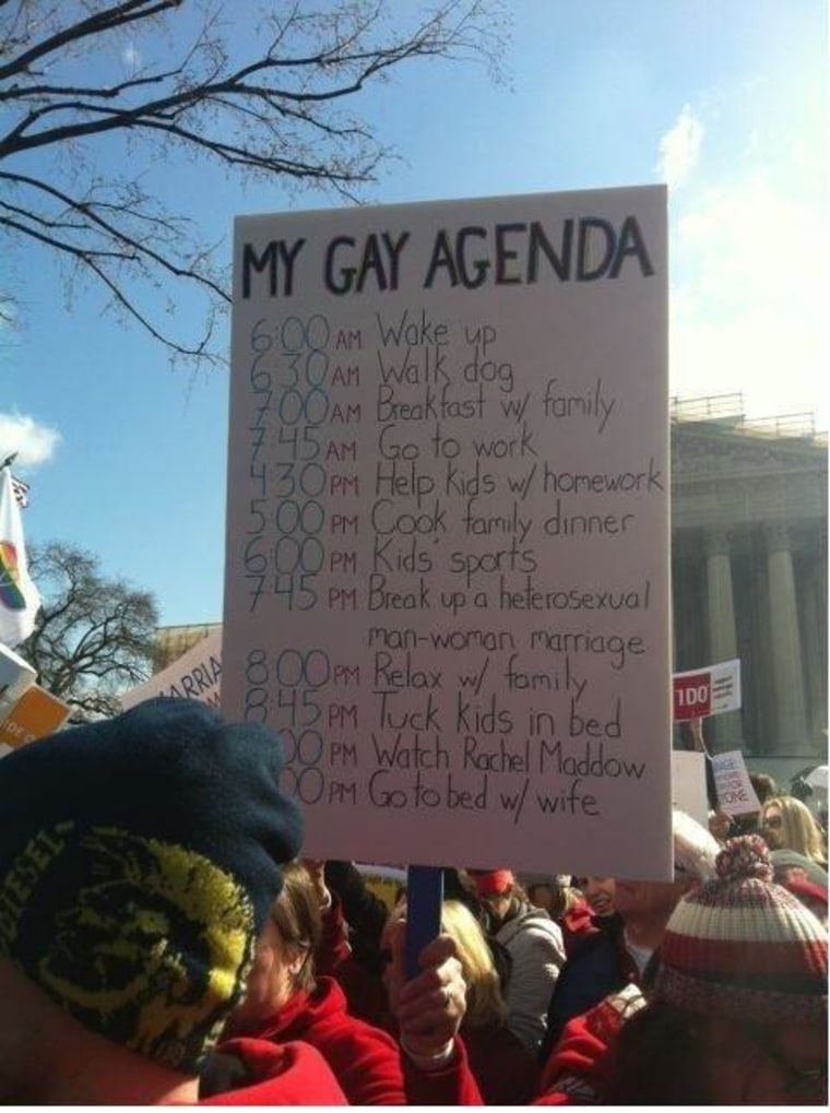The gay agenda (hourly version)