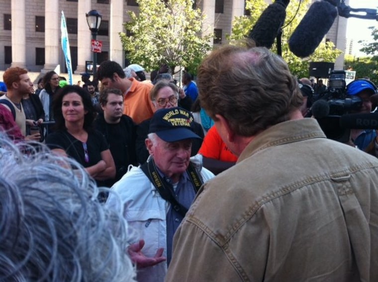 Ed with a WW2 vet at Occupy Wall Street March