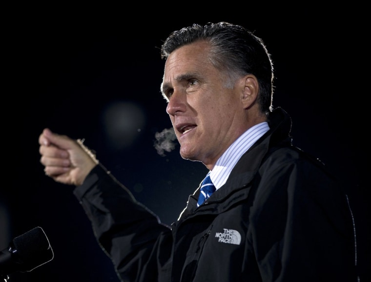 Mitt Romney speaks during a campaign rally Oct. 9, 2012 in Cuyahoga Falls, Ohio.