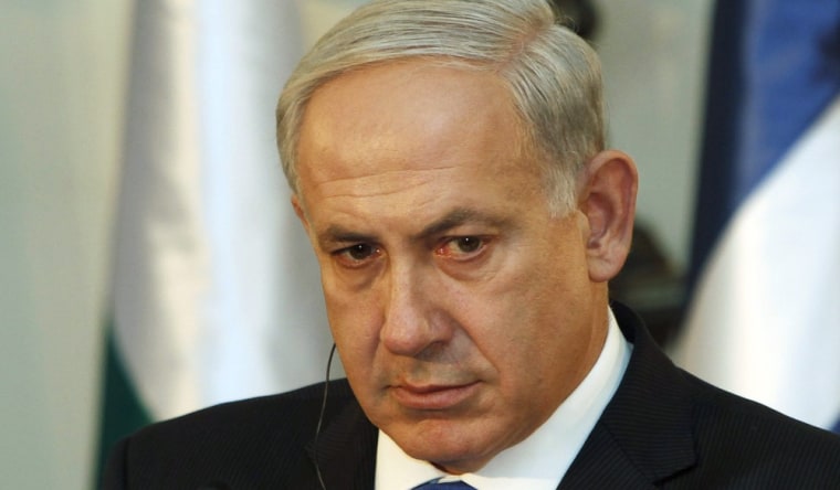 Israeli Prime Minister Benjamin Netanyahu listens during a joint news conference with his Bulgarian counterpart Boiko Borisov (not pictured) in Jerusalem September 11, 2012.