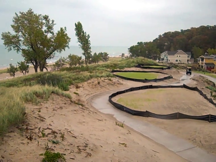 On the shores of Lake Michigan, a private golf course and housing development, seen here in 2009, sits on public land once protected under the Land and Water Conservation Fund Act.