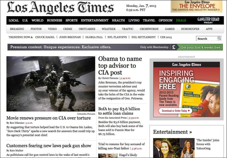 American screengrab: LA previews the news