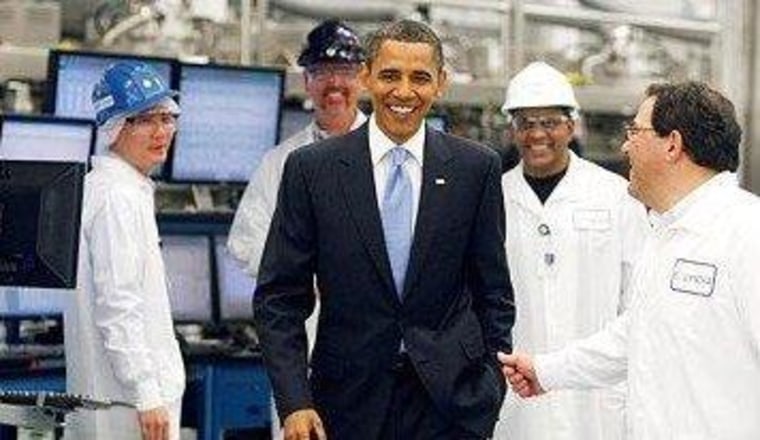 Obama with Solyndra workers in 2010.
