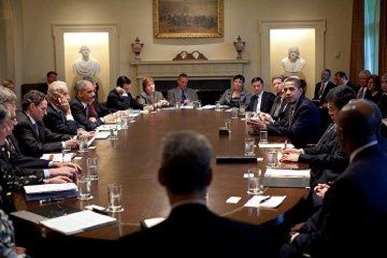 President Obama with his cabinet