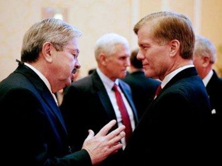 Iowa Gov. Terry Branstad speaks with Virginia Gov. Bob McDonnell at the 2012 RGA Annual Conference yesterday.