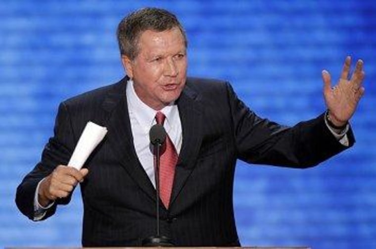 Ohio Gov. John Kasich (R) talked up his state's growing economy last night.