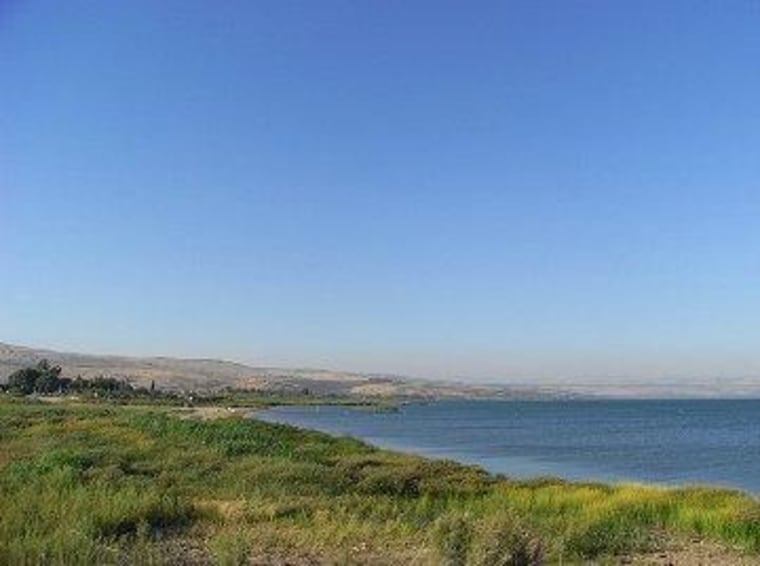 The Sea of Galilee in Israel, seen here without naked Republican politicians.