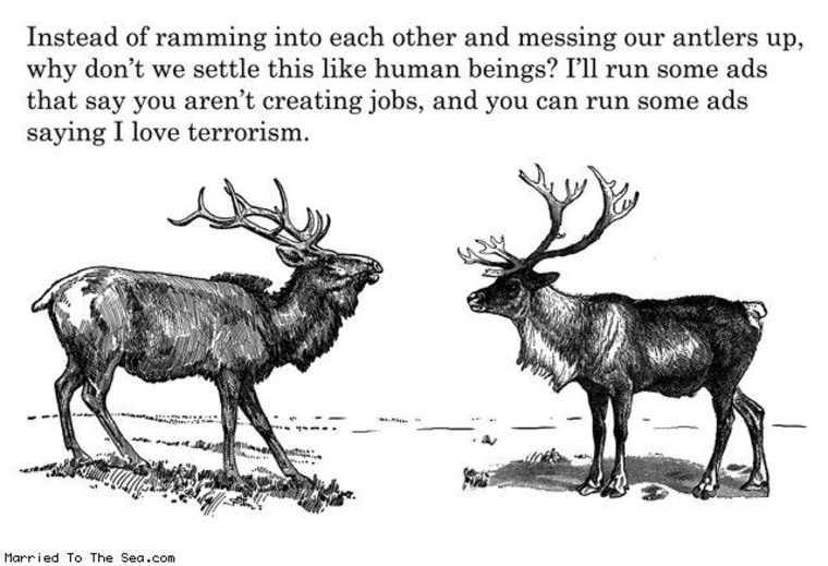 Heads, you win  (a parable with antlers)
