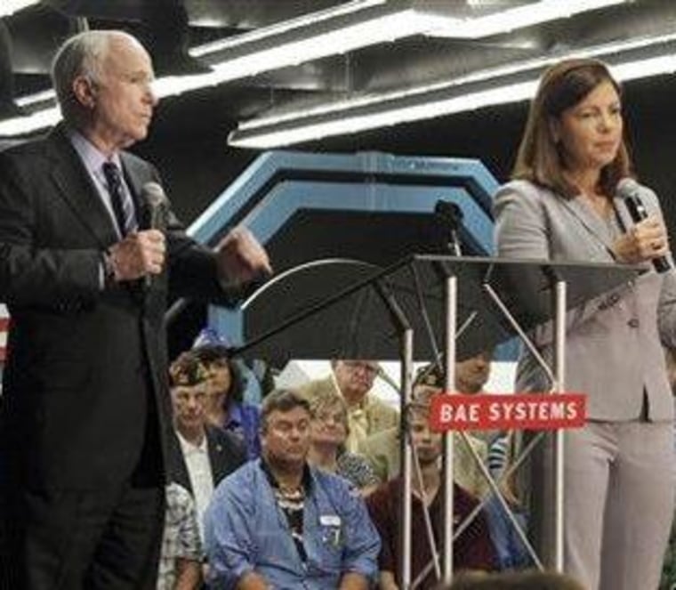 John McCain and Kelly Ayotte in New Hampshire yesterday.