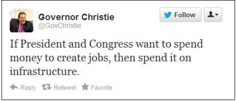 Christie endorses Obama line on infrastructure