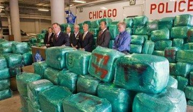 Law enforcement officials in Chicago held a news conference last week after a major drug bust.