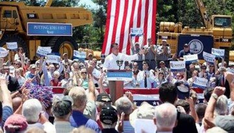Romney campaigns at Carter Machinery in southwest Virginia.
