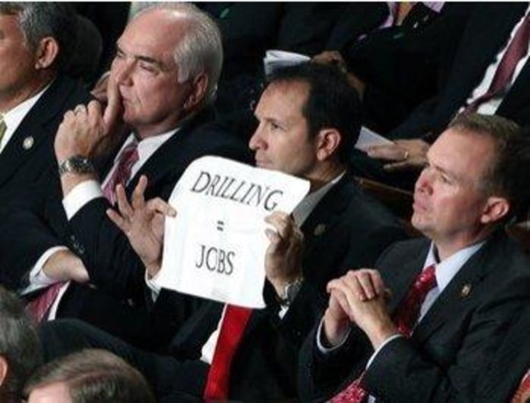 Rep. Jeff Landry (R-La.) is the one with the sign.