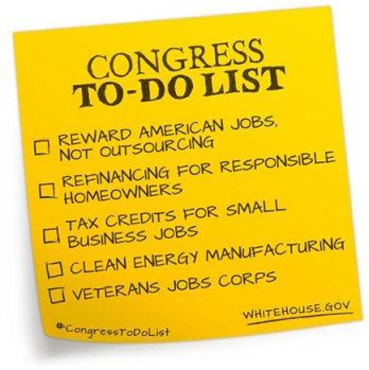 Obama gives Congress an economic 'to-do' list