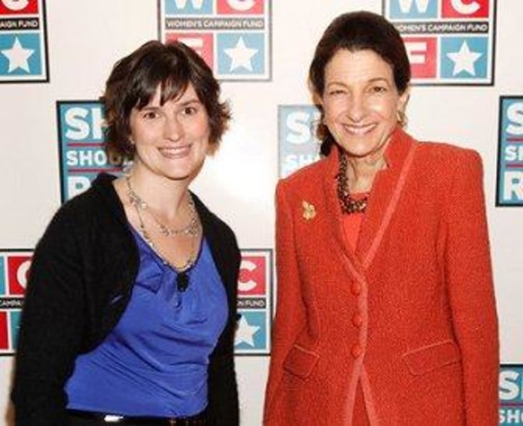 Sandra Fluke and Sen. Olympia Snowe at the Women's Campaign Fund Parties of Your Choice Gala.
