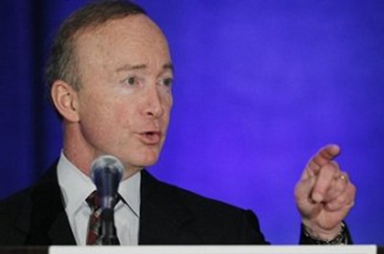 Mitch Daniels is always eager to point the finger in the wrong direction.