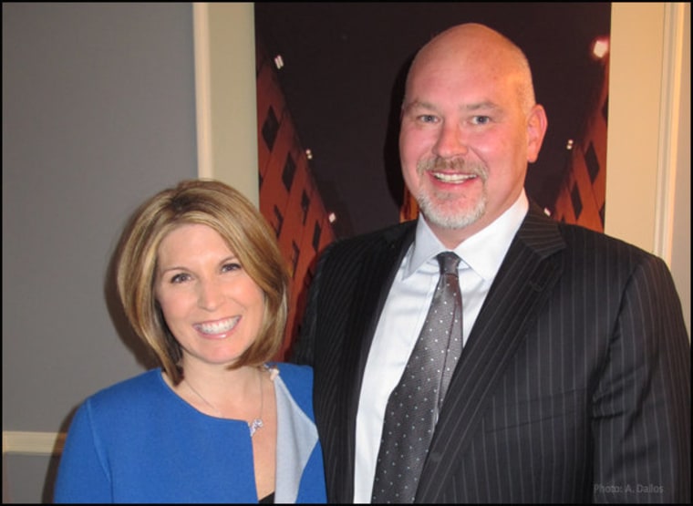 Nicolle Wallace and Steve Schmidt, former senior advisors to the McCain/Palin campaign, backstage at The Rachel Maddow Show, March 12, 2012.