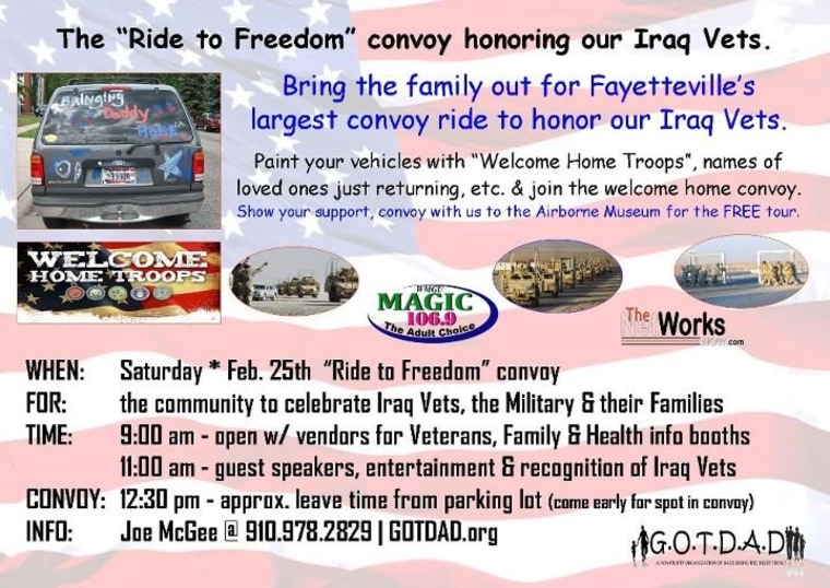 Details on Fayetteville's parade to honor Iraq war vets