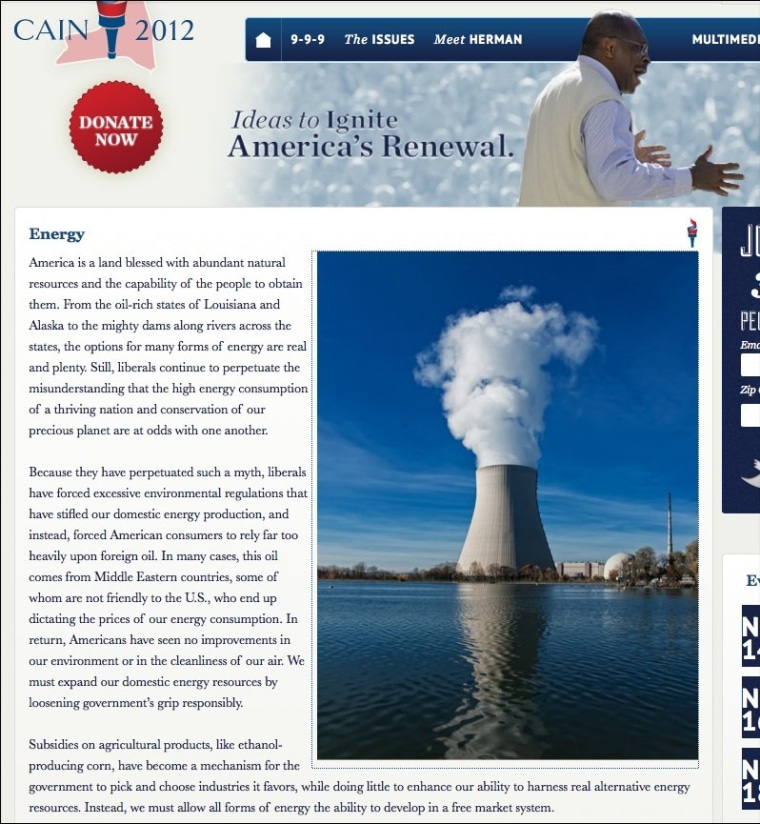 Herman Cain's got a German nuclear power plant to sell you