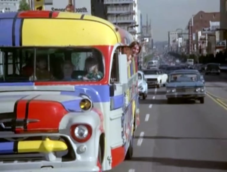 The Partridge Family practices unsafe bus-riding technique.