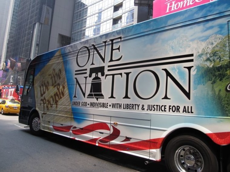 Sarah Palin's \"One Nation\" bus