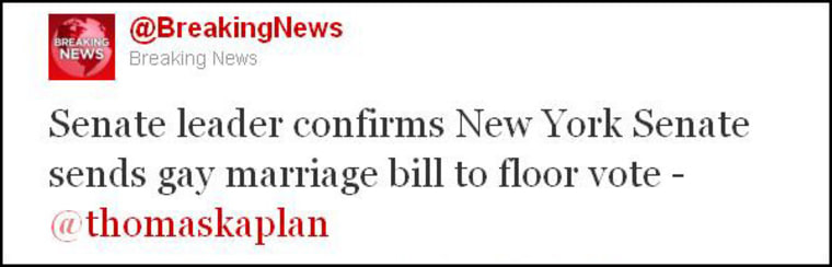 New York same-sex marriage vote likely tonight!