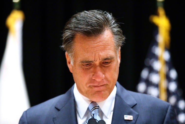 Republican presidential nominee Mitt Romney holds a press availability to discuss his secretly-videotaped comments at a May fundraiser.
