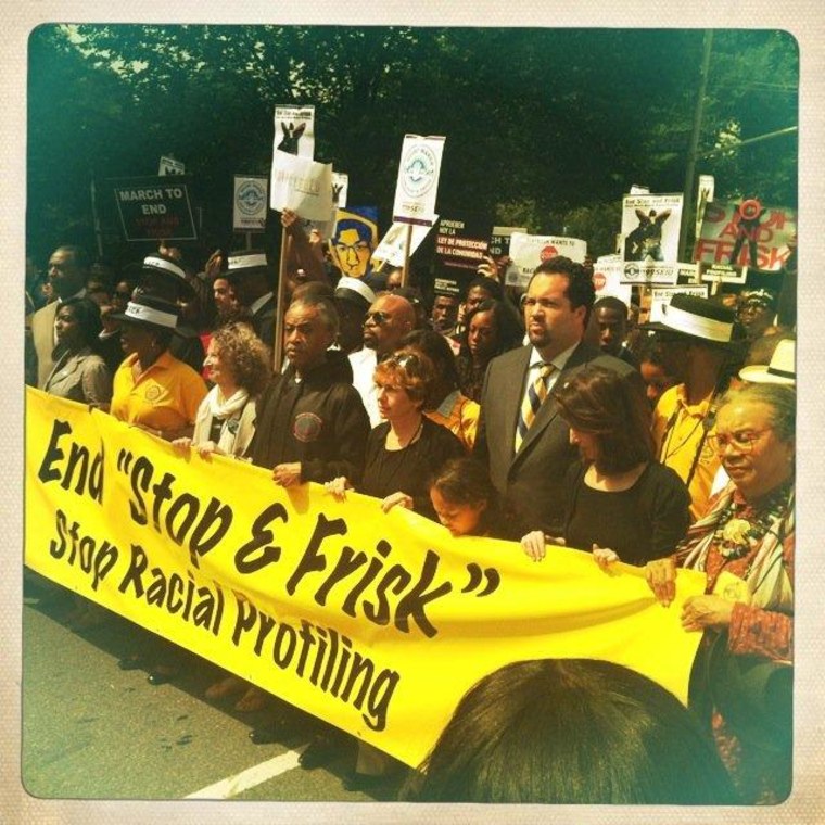 NAACP president and CEO Ben Jealous, Nation editor and publisher Katrina vanden Heuvel, and our own Al Sharpton lead Sunday's march down Manhattan's Fifth Avenue.