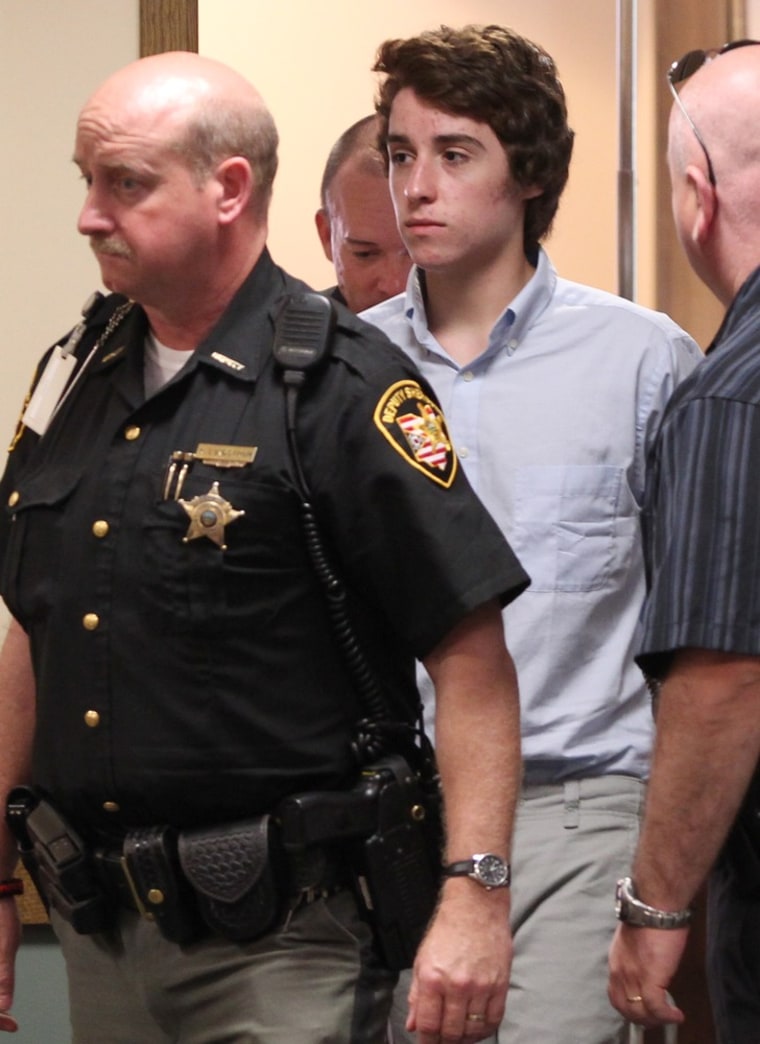 T.J. Lane, 17, is brought into Juvenile Court in Chardon, Ohio, on Thursday, May 24, 2012. Lane is charged in the Feb. 27 Chardon High School rampage that left three students dead and two students seriously wounded.