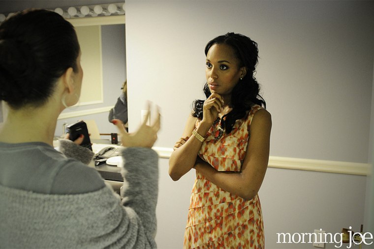 May 10, 2011: Actress Kerry Washington in the alternate Morning Joe green room.