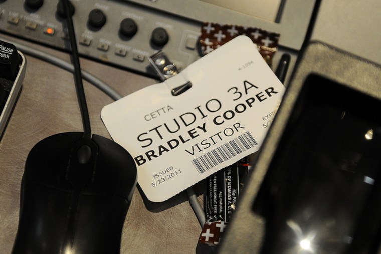 May 23, 2011: Bradley Cooper's visitor badge