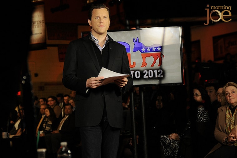 Willie Geist hosts Way Too Early at the Morning Joe education town hall at Fort Lee High School in Fort Lee, New Jersey