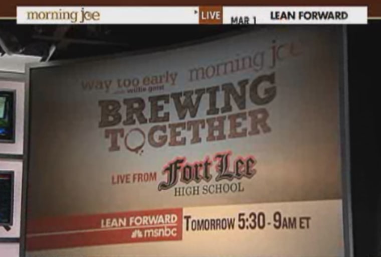 Morning Joe will be live in Fort Lee, New Jersey on Friday, March 2, 2012
