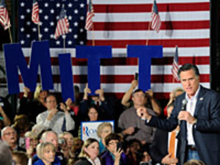 Mitt Romney speaks during a campaign rally at Brady Industries February 1, 2012 in Las Vegas, Nevada.