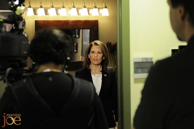 Rep. Michele Bachmann prepares for her interview on Morning Joe