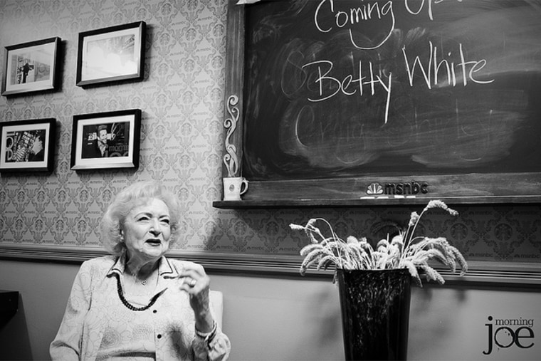 Actress Betty White in the Morning Joe green room.