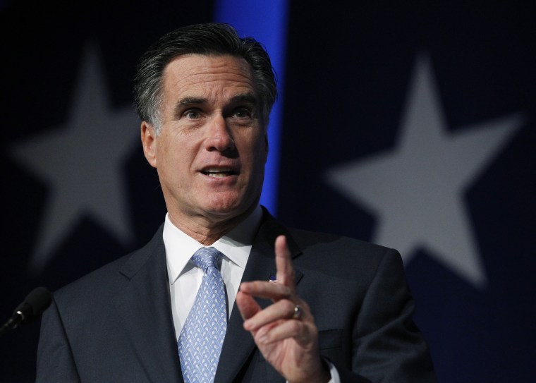 Republican presidential candidate, former Massachusetts Gov. Mitt Romney, speaks at the Values Voter Summit in Washington, Saturday, Oct. 8, 2011. The cultural conservatives at the summit care deeply about abortion, gay marriage and other social issues...