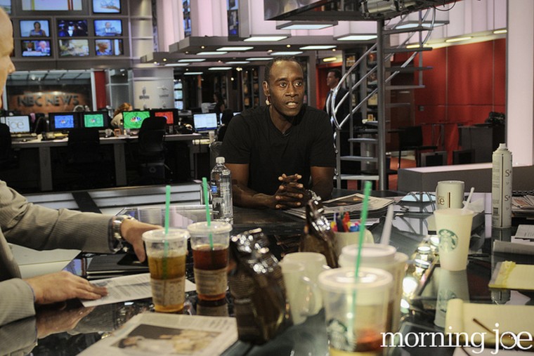 Actor Don Cheadle on the set of Morning Joe.