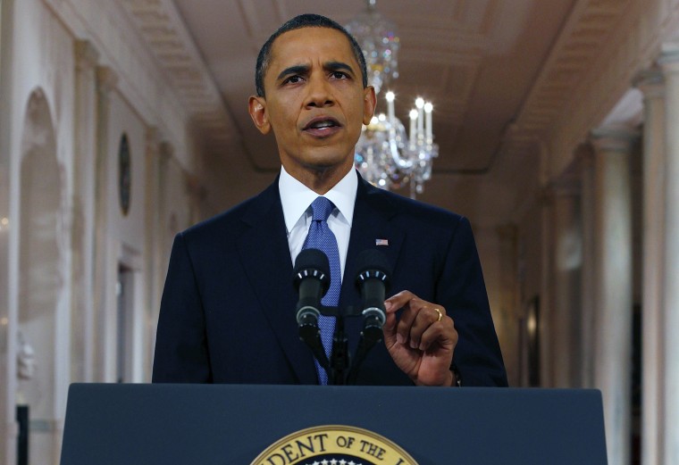 President Barack Obama delivers a televised address from the East Room of the White House in Washington, Wednesday, June 22, 2011 on his plan to drawdown U.S. troops in Afghanistan.