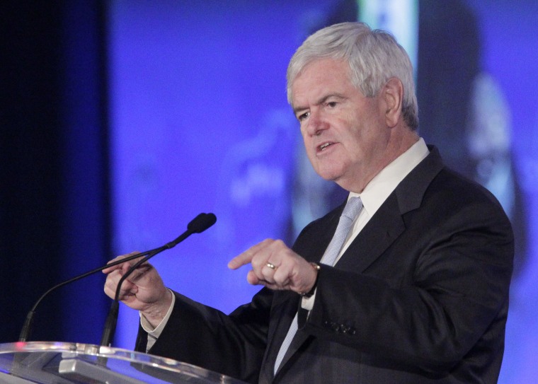 Republican presidential hopeful, former House Speaker Newt Gingrich speaks at the Republican Leadership Conference in New Orleans, Thursday, June 16, 2011.