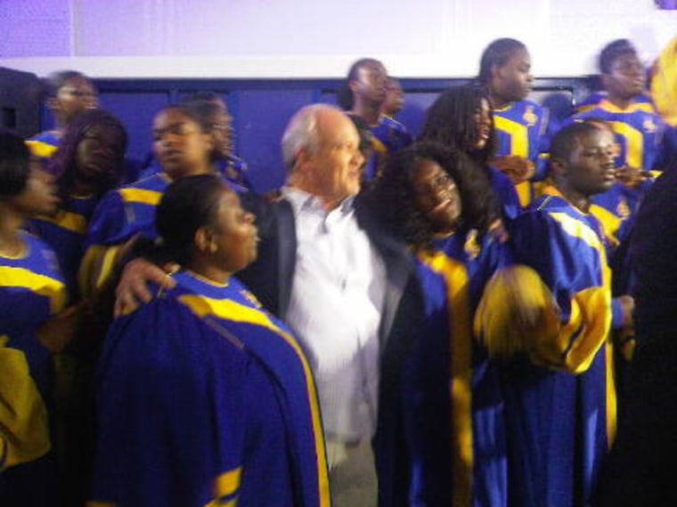 Mike Barnicle sings with the choir