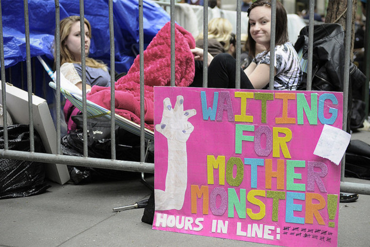 Lady Gaga fans wait for their mother monster.