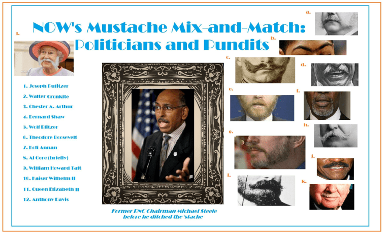 NOW's Mustache Mix-and-Match: Politicians and Pundits Edition