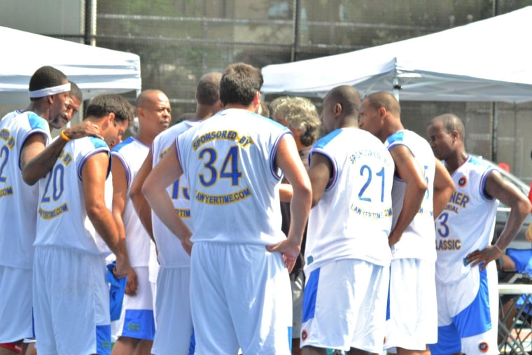 Team \"Laywertime.com\" Huddling up during out opening round victory