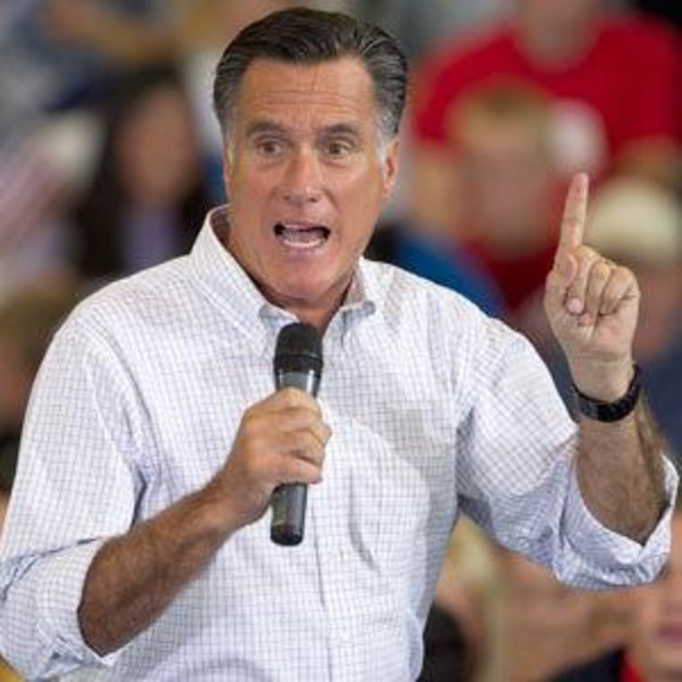 Mitt Romney at a campaign stop in Orange City, Iowa on Friday.