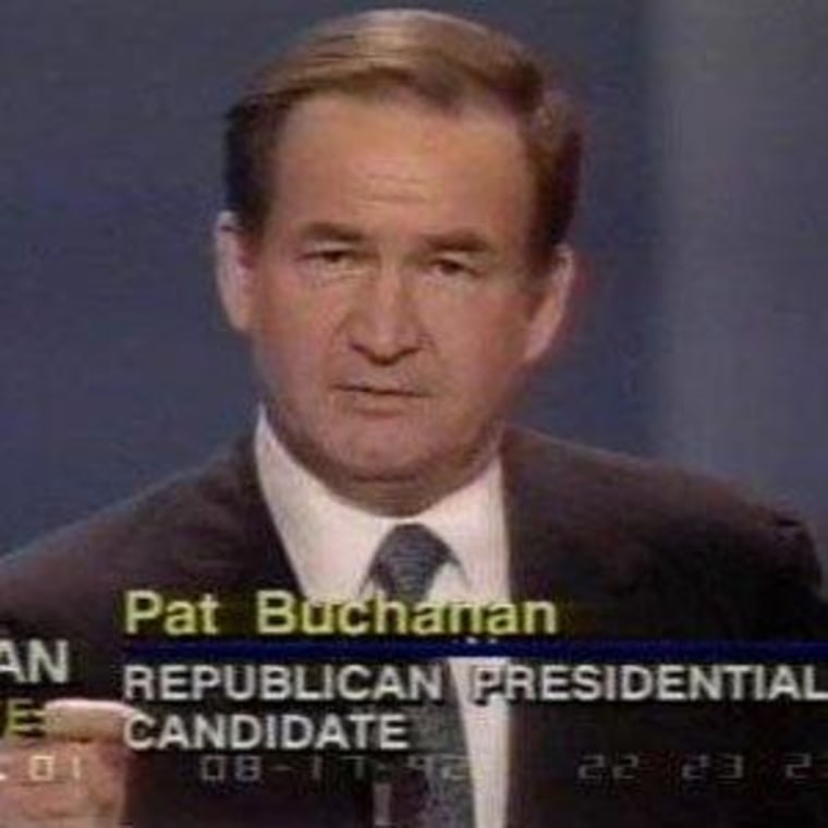 Pat Buchanan delivering his epic speech at the RNC in 1992.
