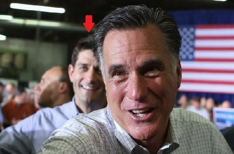 Will Romney pick Ryan (seen here below the red arrow)?
