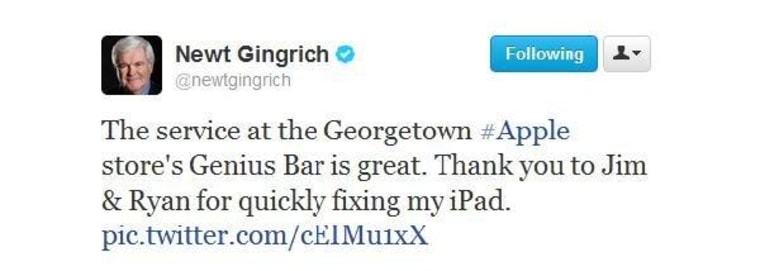 Newt visits Apple store, gets great service