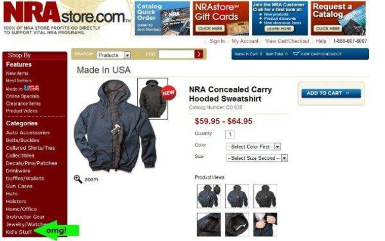 NRA selling 'concealed carry' hoodie