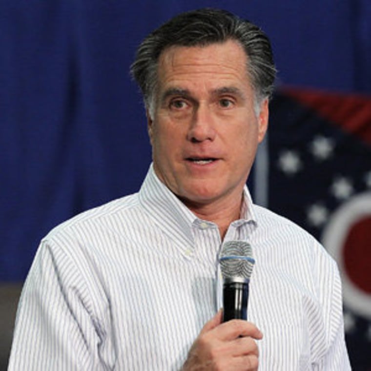 Mitt Romney at a campaign rally in Bexley, Ohio on Wednesday.